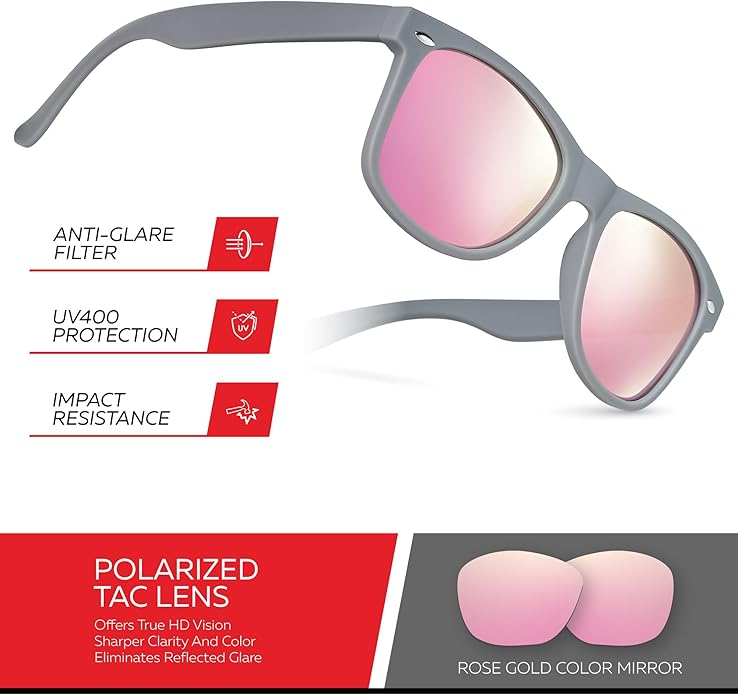 Retro Rewind Polarized Sunglasses for Men and Women - UV Protection Classic Sun Glasses