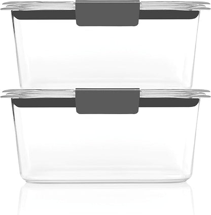 Rubbermaid Brilliance BPA-Free Food Storage Containers, Medium Deep, 4.7 Cup, Airtight & Leak-Proof, Microwave & Dishwasher Safe, 4 Count (Pack of 2)