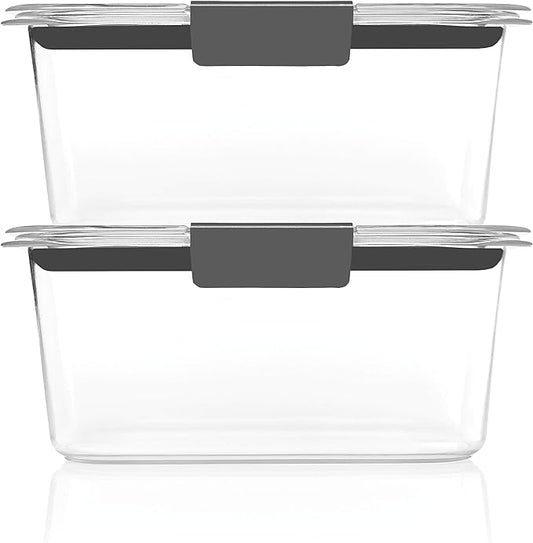 Rubbermaid Brilliance BPA-Free Food Storage Containers, Medium Deep, 4.7 Cup, Airtight & Leak-Proof, Microwave & Dishwasher Safe, 4 Count (Pack of 2)