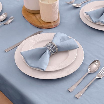 Encasa XO B Grey Cloth Napkins Set of 6, 17"x17" | Solid Color Cotton Dinner Napkins | Washable & Reusable Napkins for Dining Table Fall Decoration, Holiday & Christmas Festivals