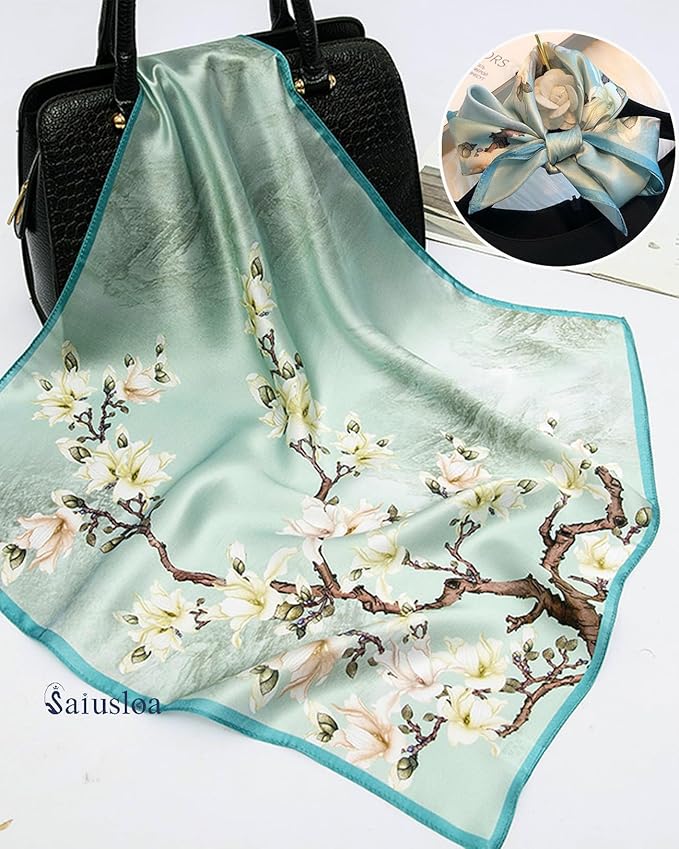 Neck Scarf For Womens Silky Head Scarves Hair Bandanas Square Scarf Fashion Accessories lightweight