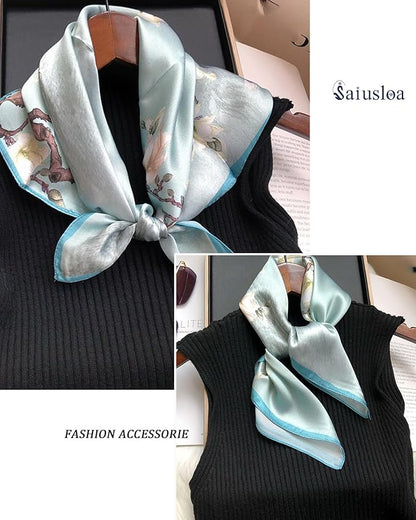 Neck Scarf For Womens Silky Head Scarves Hair Bandanas Square Scarf Fashion Accessories lightweight