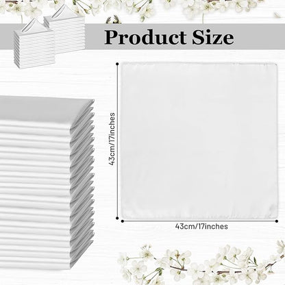 Bailarina 120 Pack Silver Satin Napkins,17x17 Inches Wedding Napkins Square Soft Silky Table Napkins Bulk Decorative Elegant Cloth Napkin for Party Decoration, Banquet,Wedding,Graduation