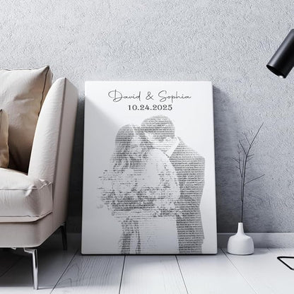 GABITA Personalized Wall Art for Couples, Anniversary Canvas for Couple Parent Grandparent, Our First Dance Canvas Poster, Vinyl Record Wedding Song Lyrics for Anniversary Keepsake 5