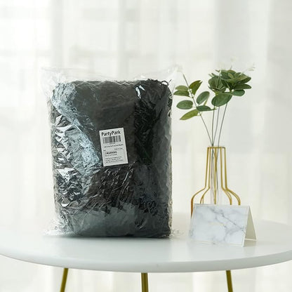 Bobobag - 1LB Crinkle Cut Paper Shred Filler Recyclable Gift Wrap Confetti Raffia Grass Shred Paper for Easter Baskets Filler Creative Eggs Decor (Black)