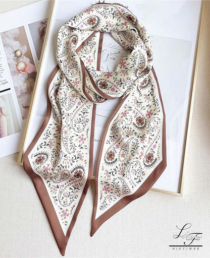 Head Scarf Hair Neck Scarves For Women Purse Bag Scarfs For Handbags Silky Long Thin Satin Headscarf Fashion