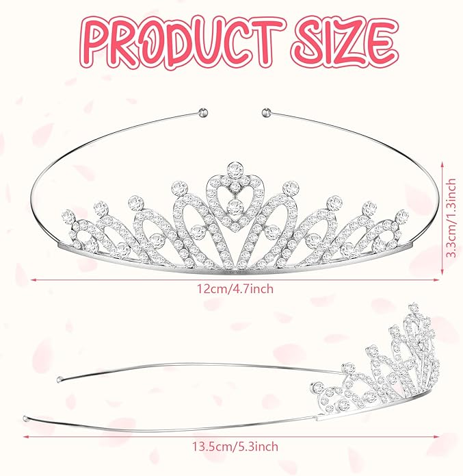 Tondiamo 30 Pcs Tiaras Bulk for Girls Princess Crown Rhinestone Tiaras Bendable Adjustable Headband for Kid Hair Accessory