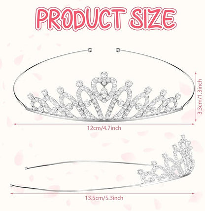 Tondiamo 30 Pcs Tiaras Bulk for Girls Princess Crown Rhinestone Tiaras Bendable Adjustable Headband for Kid Hair Accessory