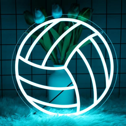 Volleyball Neon Sign for Home Decor, Bedroom, Led, Room, Gym, Sports - Men Women Wall Decor Gift Size 12''