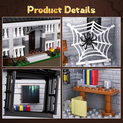 Monster House Building Block Set, Horror Haunted House Film Creative Toys Set with Light Compatible with Lego, Gift Decoration for Fans 12+ Boys Girls Adult in Halloween Birthday(750 PCS)
