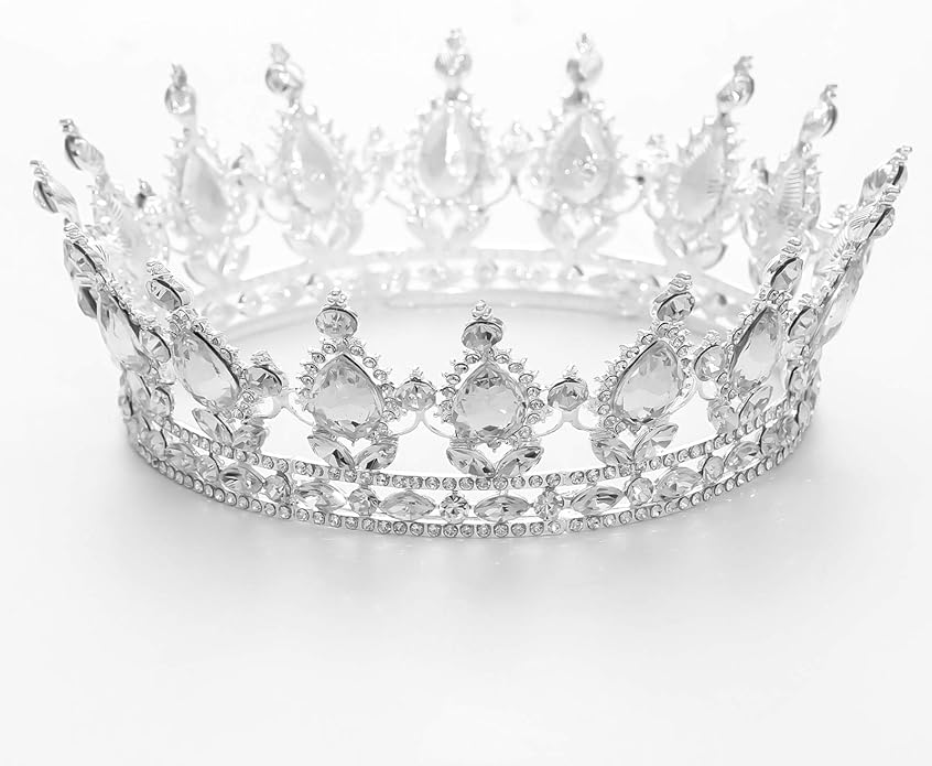 FORSEVEN Queen Crown Rhinestone Wedding Crowns and Tiaras for Women Costume Party Hair Accessories Princess Birthday Crown Crystal Bridal Crown Christmas Decorations Headband