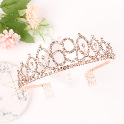 CIEHER 69th Birthday Crown + 69th Birthday Sash + Pearl Pin Set, 69 & Fabulous Birthday Sash, 69 Birthday Tiara, 69th Birthday Decorations for Women, 69th Birthday Gifts