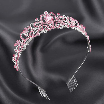 Sparkling Crystal Princess Tiaras for Women Girl Crown Queen Headband Fashion Headpiece for Wedding Birthday Bride Bridal Prom Party Hair Accessories Valentines Mothers Day Gifts