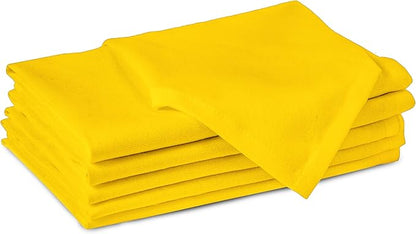 Encasa XO Sunbeam Yellow Cloth Napkins Set of 6, 17"x17" | Solid Color Cotton Dinner Napkins | Washable & Reusable Napkins for Dining Table Fall Decoration, Holiday & Christmas Festivals