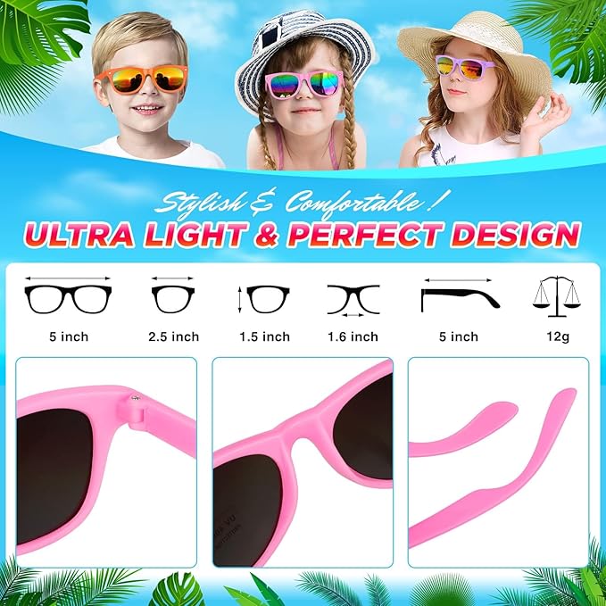 GINMIC Kids sunglasses bulk, Kids Sunglasses Party Favor, 36Pack Neon Sunglasses for Boys and Girls Age 3-8, Goody Bag Favors, Great Gift for Pool, Birthday Party Supplies…