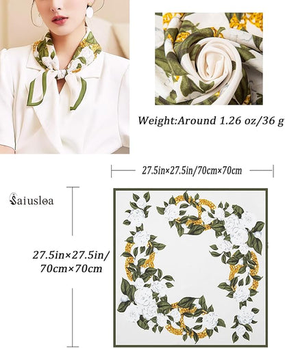 Neck Scarf For Womens Silky Head Scarves Hair Bandanas Square Scarf Fashion Accessories lightweight
