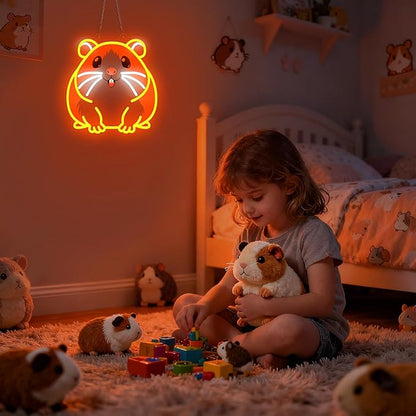Guinea pig Neon Sign, Dimmable Wall Decor Light. Birthday Party Decorations for Home, Patio, Garden, Bars, Restaurants, Hotels, Stores, Clubs, Gift for Friends Family and Kids