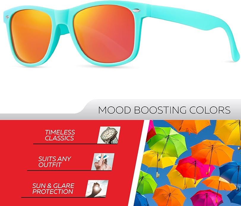 Retro Rewind Polarized Sunglasses for Men and Women - UV Protection Classic Sun Glasses