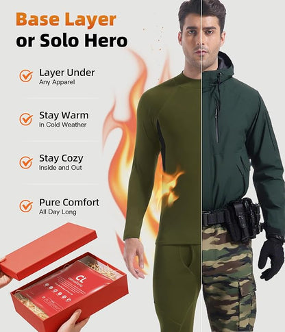 CL convallaria Thermal Underwear Long Johns Set Mens Winter Gift Hunting Gear Sport Base Layer Bottom Top