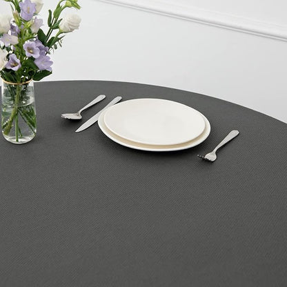 maxmill Round Textured Tablecloth Spill-Proof Wrinkle Free Soft Jacquard Table Cloth for Round Table Cover, for Dining Room Buffet Banquet Parties Holiday Dinner, 70 Inch Charcoal