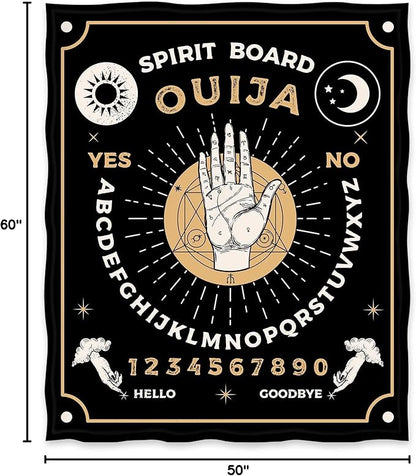 Jekeno Ouija Board Blanket Gifts for Women Kids Girls Toddlers Home Bedroom Living Room Decor Soft Cozy Lightweight Throw Blankets Black 50"x60"