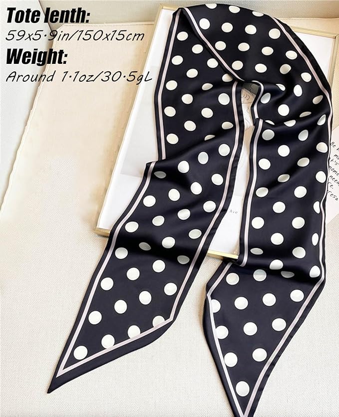 Head Scarf Hair Neck Scarves For Women Purse Bag Scarfs For Handbags Silky Long Thin Satin Headscarf Fashion