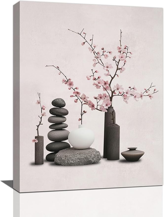 Zen Wall Art Zen Bathroom Pictures Wall Decor Spiritual Canvas Prints Meditation Decorations Painting Framed Artwork Office Home Spa Yoga Decor For Bedroom Dining Living Room 12"x16"