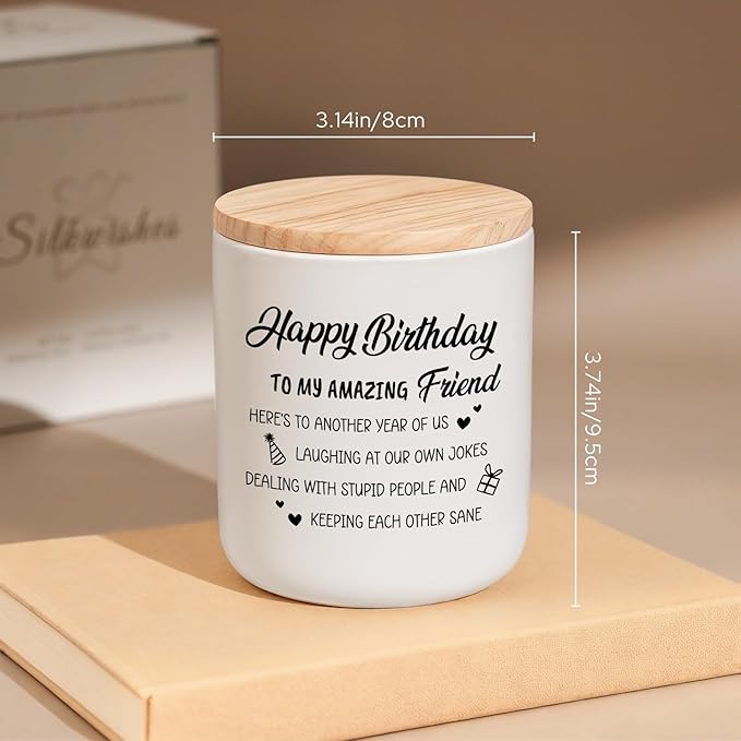 Best Friend Birthday Gifts for Women Men, Funny Friendship Gifts for Woman Candles, Happy Birthday Gift for Friends Sister Bestie BFF Coworker Classmate, Funny Lavender Candles 7Oz