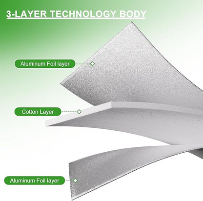 Reflective Insulation Sheet, Window Insulation for Winter, Aluminum Foil Cotton Layer for Keep Warm, 59"（W) x 99"Window Insulation Kit