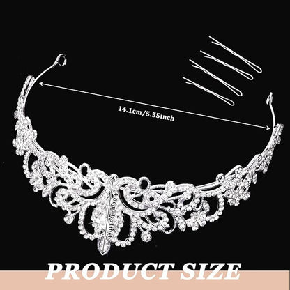CIEHER 8 PCS Crowns for Women, Crystal Queen Crown Princess Tiaras for Prom Birthday Party Halloween Costume - Silver