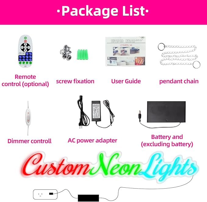 Custom Neon Sign for Wall Decor, Christmas Wall Decorations Personalized Neon Name Sign for Kids Happy Birthday, Customizable Gifts for Wedding Lighted & Neon Sign (Pink)
