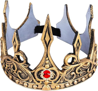 DothRayan Royal King Crown for Cosplay Prop Holiday Party, Halloween Costume Prom Party, Adjustable Royal Crown Prince Tiara
