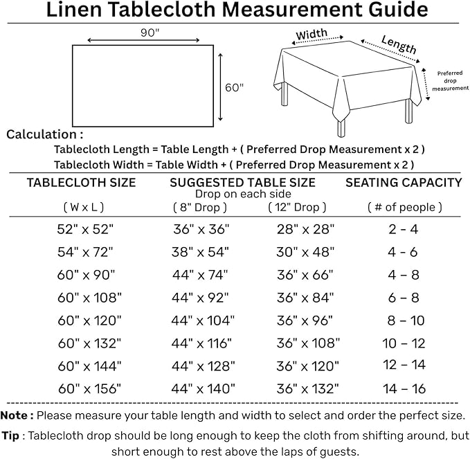 Solino Home Linen Tablecloth 60 x 90 Inch - 100% Pure Linen Chambray Green Table Cloth for Rectangle Tables - Athena, Machine Washable Tablecloth