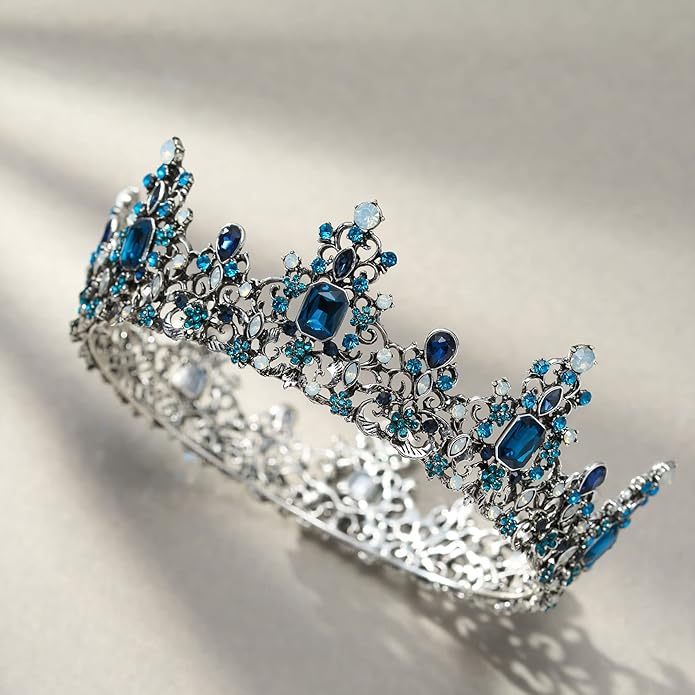 SWEETV Queen Crown for Women - Baroque Wedding Tiaras and Crowns,Jeweled Tiara Crown,Prom Birthday Halloween Hair Accessories