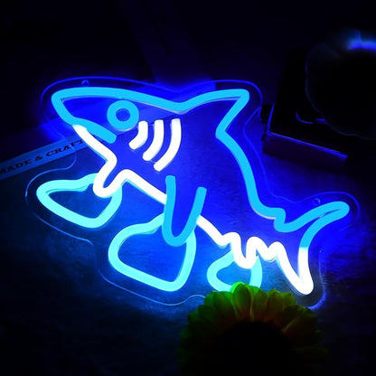 Italian Neon and Brain Root Sign Tralalalaleroo Neon Light Dimmable Funny Neon Light Person Shark Wall Sign for Bedroom Club Cafe Bar Collectors Aesthetic Decor Funny Gifts(11.81 * 8.66in)