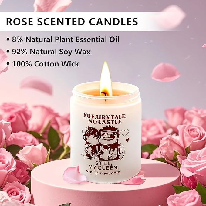 Anniversary Birthday Candle Gift for Her Wife Gifts from Husband(Rose Scented)