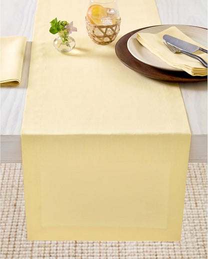 Solino Home Linen Table Runner 48 Inches - 100% Pure Linen Golden Straw Table Runner 14 x 48 Inch Ideal for Dresser and Coffee Tables - Fall, Autumn - Fete