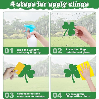 St Patricks Day Window Clings Decorations, Saint Patrick's Day Shamrock Decor, Sticker Decal for Holiday Home Party, 8 Sheets 126 PCS