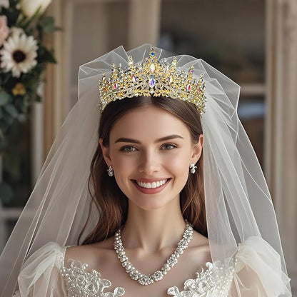 Tiaras and Crowns for Women Crystal Princess Tiaras Rhinestone Queen Crowns For Wedding Bridal Birthday Prom Pageant Party (Tiara 100)
