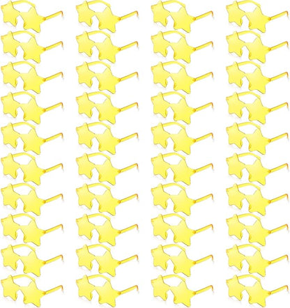 Cindeer 40 Pairs Rimless Star Shape Sunglasses Colorful Transparent Sunglasses Pentagram Glasses for Party