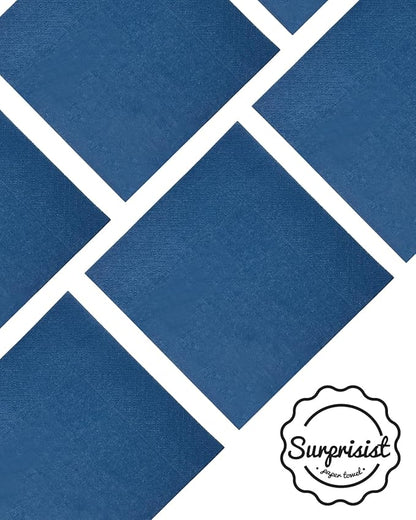 Navy Blue Cocktail Napkins 5 * 5inch Disposable Beverage Napkin Paper for Cocktail, Dinner, Wedding, Birthday Party Dessert Wine（ 120 Count）