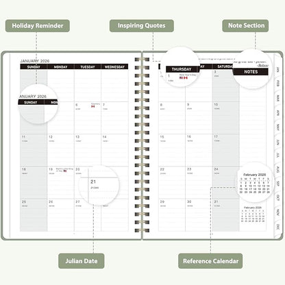 2026 Planner, Weekly and Monthly Calendar Academic Planner, Jan 2026 - Dec 2026, Planning Agenda Book for Desk Accessories and School Supplies - A5 (6.3'' x 8.5'')