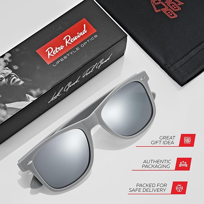 Retro Rewind Polarized Sunglasses for Men and Women - UV Protection Classic Sun Glasses