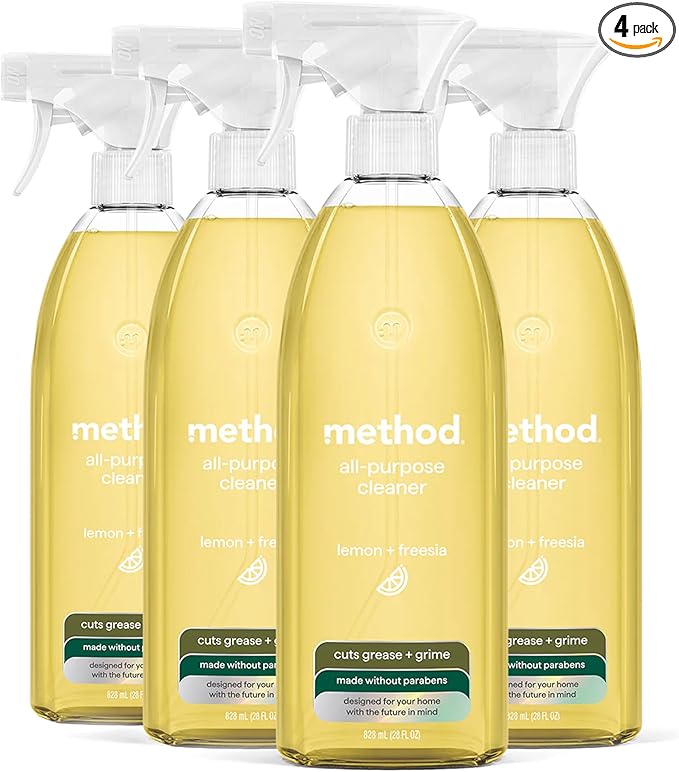 Method All-Purpose Cleaner, Lemon + Freesia, 28 fl oz, 4 pack