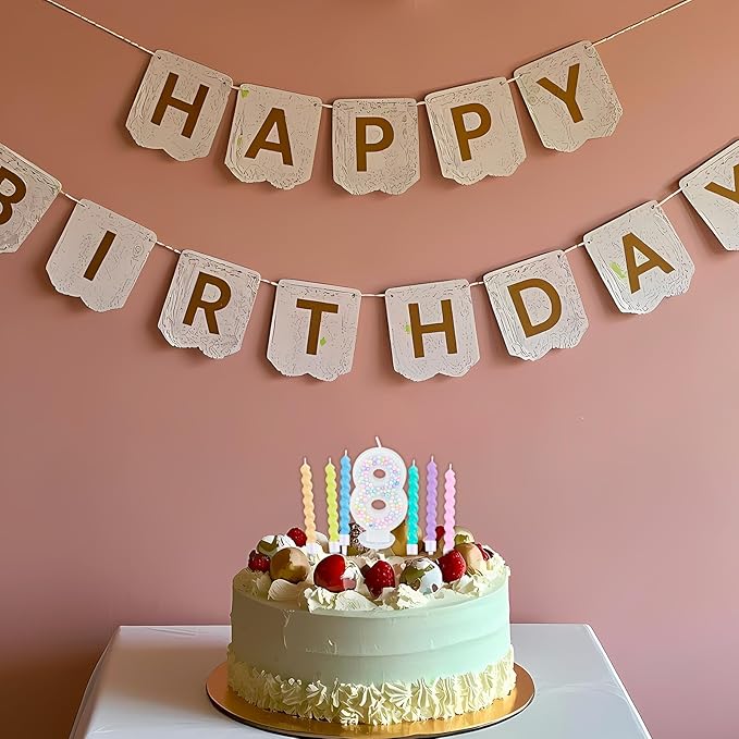 Number Birthday Candle with 12PCS Spiral Candles and A Birthday Card - Perfect for Celebrating Birthdays (Macaron Glitter, Number 8)