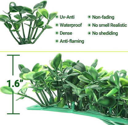 ZXMOTO 10" x 10" Artificial Boxwood Hedge Panels 72PCS Artificial Topiary Hedge Plant Faux Grass Wall Decoration Greenery Panel for Backyard Home Decor