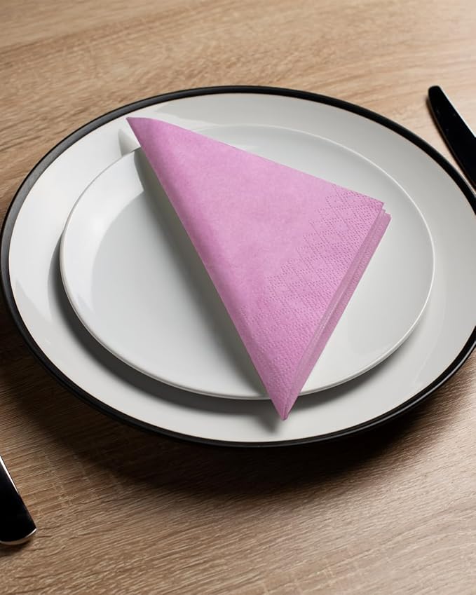PinkPurple Cocktail Napkins 6 colors 5 * 5inch disposable Beverage Napkin paper for Cocktail, Wedding, Dinner，Brithday Party Dessert Wine Paper Napkins（ 120 Count）