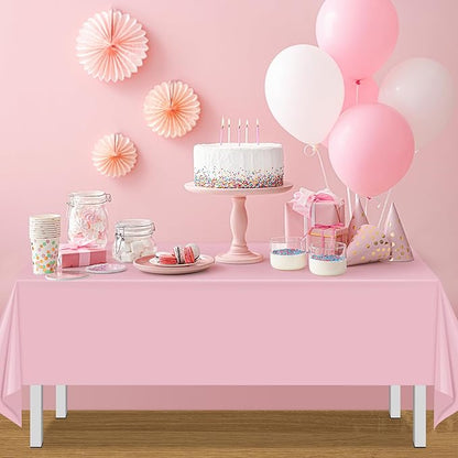 MASHAN 6Pack Gender Reveal Tablecloths, Disposable Plastic Pink and Blue Tablecloth, Rectangle Table Covers for Boy or Girl Baby Shower Party Decorations,54×108 Inch