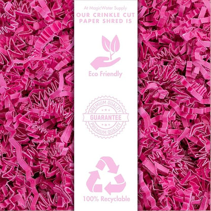 MagicWater Crinkle Cut Paper for Gift Baskets - 2LB - Pink- Perfect for Shredded Paper Filler, Basket Filler, Gift Boxes, Bridesmaid Gifts, Christmas Stuffers & More – Ideal for All Occasions