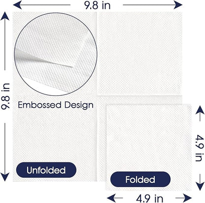JollyPack 1000 Count White Beverage Napkins - 1-Ply 4.9 x 4.9 Folded Bulk Cocktail Napkins Paper, Lunch Paper for Restaurants, Bar and Party - 9.8 x 9.8 Unfolded